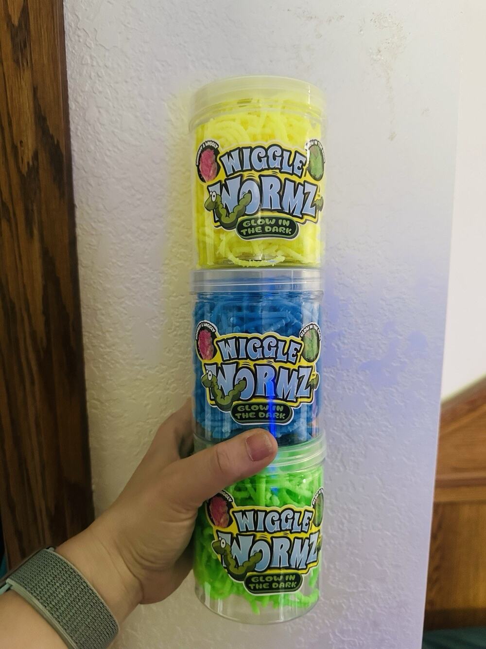 VIRAL JA-RU Wiggle Wormz Glow in the Dark Squishy Worms Toy Jar [SET OF 3] Ja-Ru